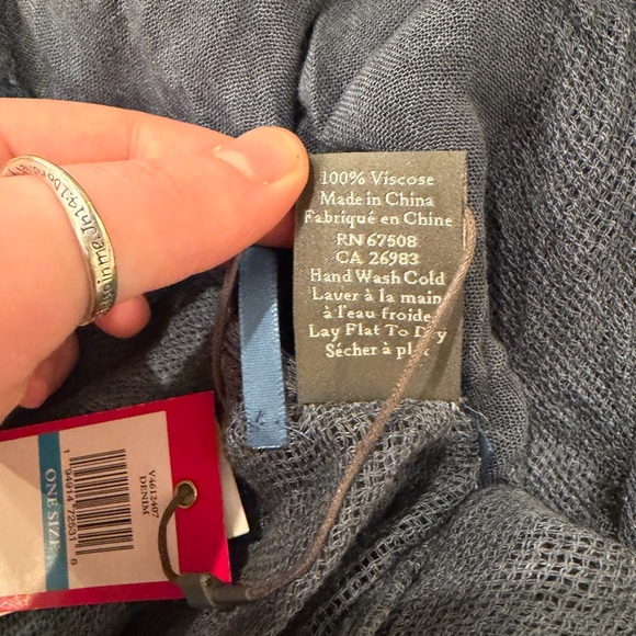 NWT Vince Camuto BlueGray Tassel Fringe Swim Cover-up OS Kimono Beach Pool Party - Picture 8 of 9